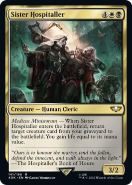 Sister Hospitaller card from Universes Beyond: Warhammer 40,000