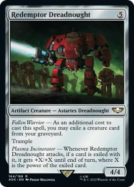 Redemptor Dreadnought card from Universes Beyond: Warhammer 40,000