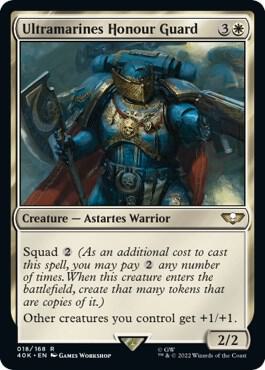 Ultramarines Honour Guard (Surge Foil) card from Universes Beyond: Warhammer 40,000