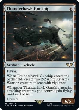 Thunderhawk Gunship (Surge Foil) card from Universes Beyond: Warhammer 40,000