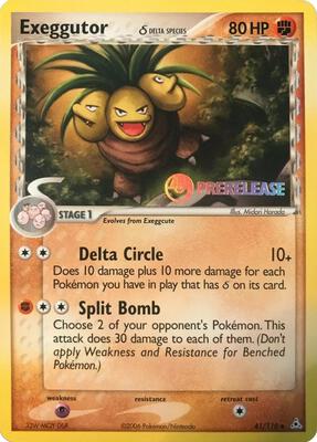 Exeggutor (Delta Species) - 41/110 (Prerelease) card from Nintendo Promos