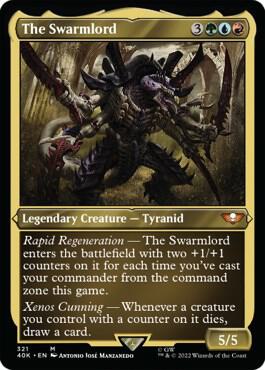 The Swarmlord (Display Commander) (Foil Etched) - Thick Stock card from Universes Beyond: Warhammer 40,000