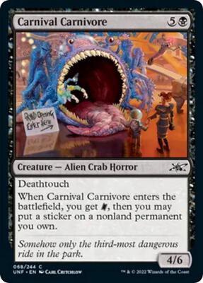 Carnival Carnivore card from Unfinity