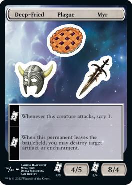 Deep-Fried Plague Myr card from Unfinity