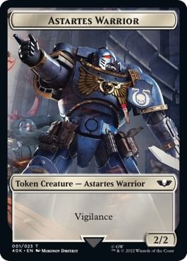 Astartes Warrior (001) // Robot Double-Sided Token card from Universes Beyond: Warhammer 40,000