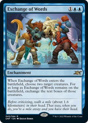 Exchange of Words card from Unfinity