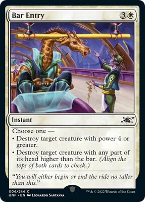 Bar Entry card from Unfinity