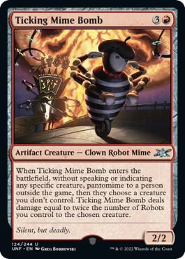 Ticking Mime Bomb card from Unfinity