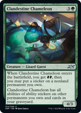Clandestine Chameleon card from Unfinity