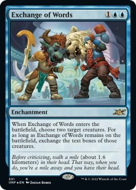 Exchange of Words (Galaxy Foil) card from Unfinity