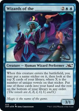 Wizards of the _______ (Galaxy Foil) card from Unfinity