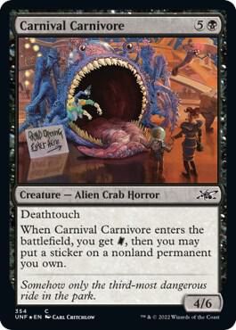 Carnival Carnivore (Galaxy Foil) card from Unfinity
