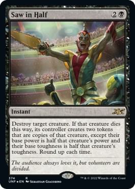 Saw in Half (Galaxy Foil) card from Unfinity
