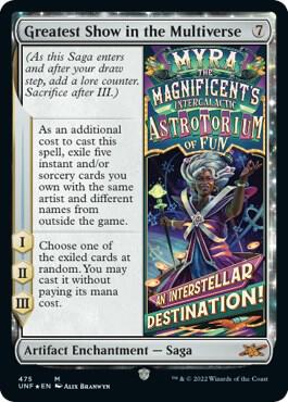 Greatest Show in the Multiverse (Galaxy Foil) card from Unfinity