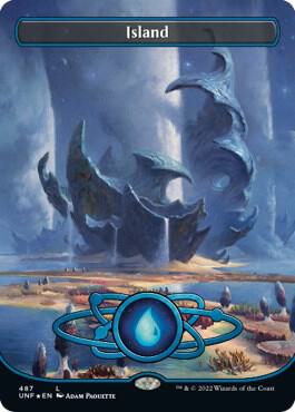 Island (487) (Borderless) (Galaxy Foil) card from Unfinity