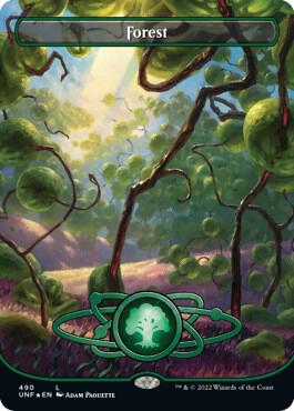 Forest (490) (Borderless) (Galaxy Foil) card from Unfinity