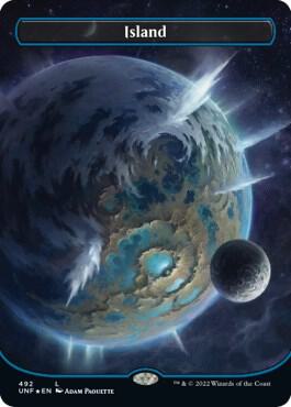 Island (492) (Borderless) (Galaxy Foil) card from Unfinity