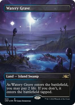 Watery Grave (Borderless) (Galaxy Foil) card from Unfinity