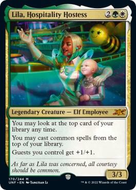 Lila, Hospitality Hostess (Galaxy Foil) card from Unfinity