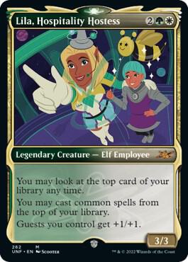 Lila, Hospitality Hostess (Showcase) card from Unfinity