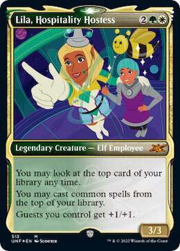 Lila, Hospitality Hostess (Showcase) (Galaxy Foil) card from Unfinity