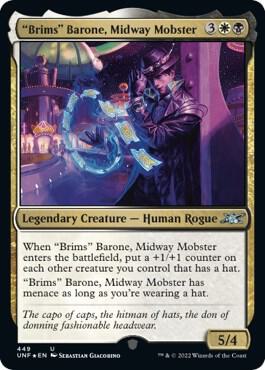 "Brims" Barone, Midway Mobster (Galaxy Foil) card from Unfinity
