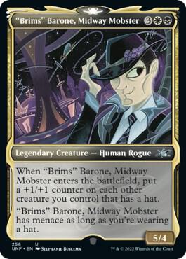 "Brims" Barone, Midway Mobster (Showcase) card from Unfinity
