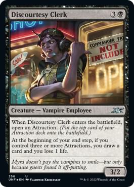 Discourtesy Clerk (Galaxy Foil) card from Unfinity