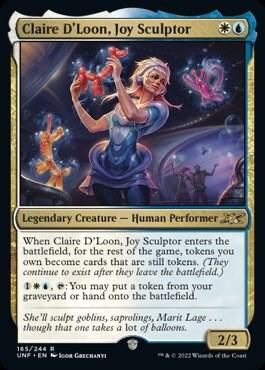 Claire D'Loon, Joy Sculptor card from Unfinity