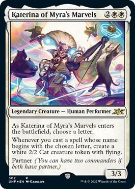 Katerina of Myra's Marvels (Galaxy Foil) card from Unfinity