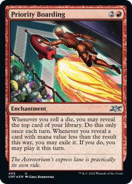 Priority Boarding (Galaxy Foil) card from Unfinity