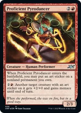 Proficient Pyrodancer (Galaxy Foil) card from Unfinity