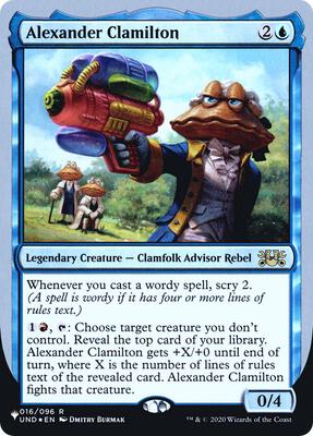 Alexander Clamilton card from The List Reprints