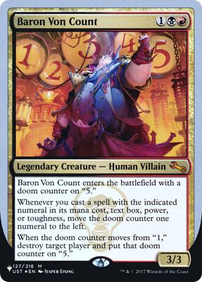Baron Von Count card from The List Reprints