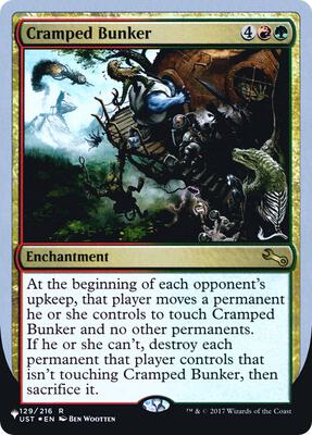 Cramped Bunker card from The List Reprints