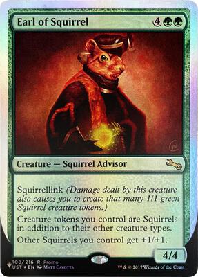 Earl of Squirrel card from The List Reprints