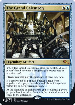 The Grand Calcutron card from The List Reprints