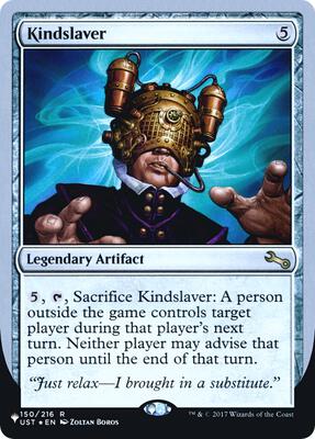 Kindslaver card from The List Reprints