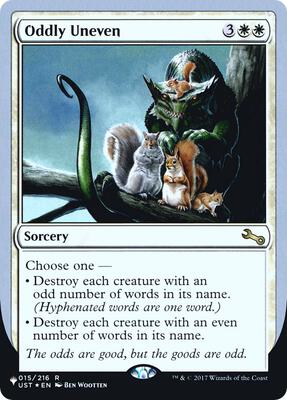 Oddly Uneven card from The List Reprints