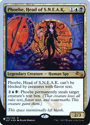 Phoebe, Head of S.N.E.A.K. card from The List Reprints
