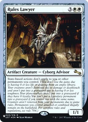 Rules Lawyer card from The List Reprints