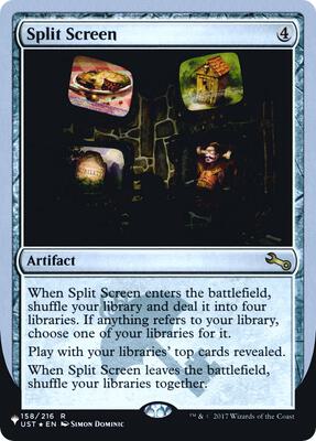 Split Screen card from The List Reprints