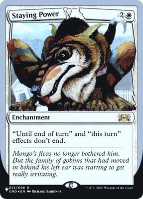 Staying Power card from The List Reprints