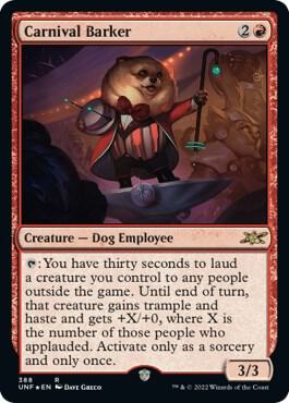 Carnival Barker (Galaxy Foil) card from Unfinity