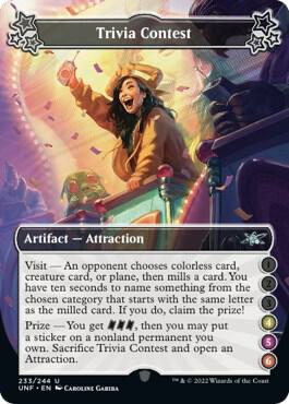 Trivia Contest (4-5-6) card from Unfinity