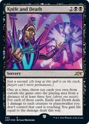 Knife and Death (Galaxy Foil) card from Unfinity