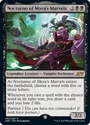 Nocturno of Myra's Marvels card from Unfinity