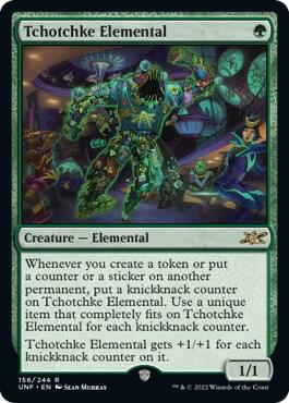 Tchotchke Elemental card from Unfinity