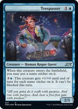 _______ _______ _______ Trespasser (Galaxy Foil) card from Unfinity