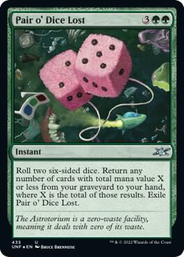 Pair o' Dice Lost (Galaxy Foil) card from Unfinity